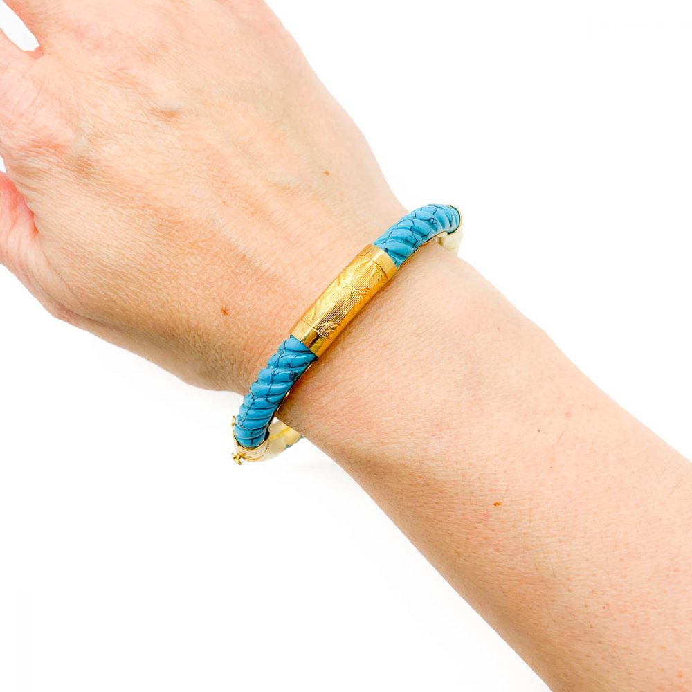 Vintage Turquoise Gold Bangle