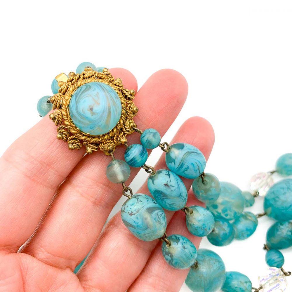 Vintage Turquoise Murano Glass Necklace