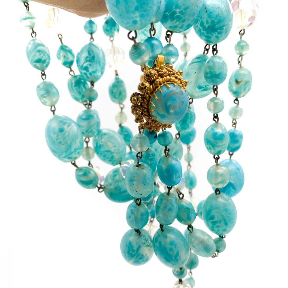 Vintage Turquoise Murano Glass Necklace
