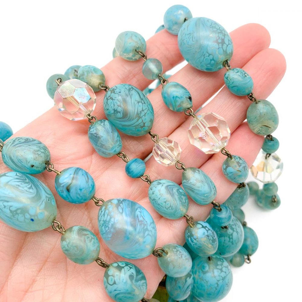 Vintage Turquoise Murano Glass Necklace
