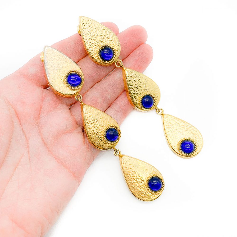 Vintage Gold Teardrop Earrings