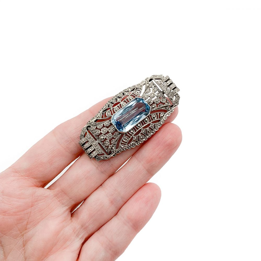 Vintage Art Deco Silver Brooch