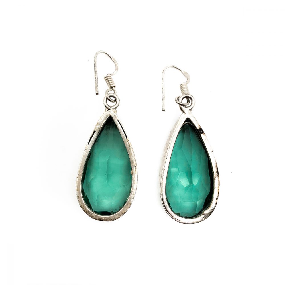 Vintage Green Teardrop Earrings