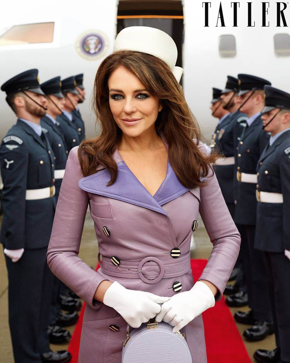 Liz Hurley Wears Jennifer Gibson Jewellery for Tatler April 2020