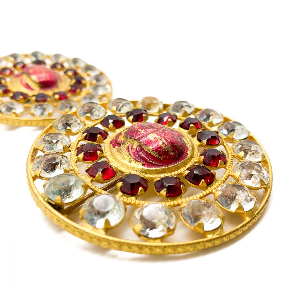 Antique French Theatre Scarab Brooches