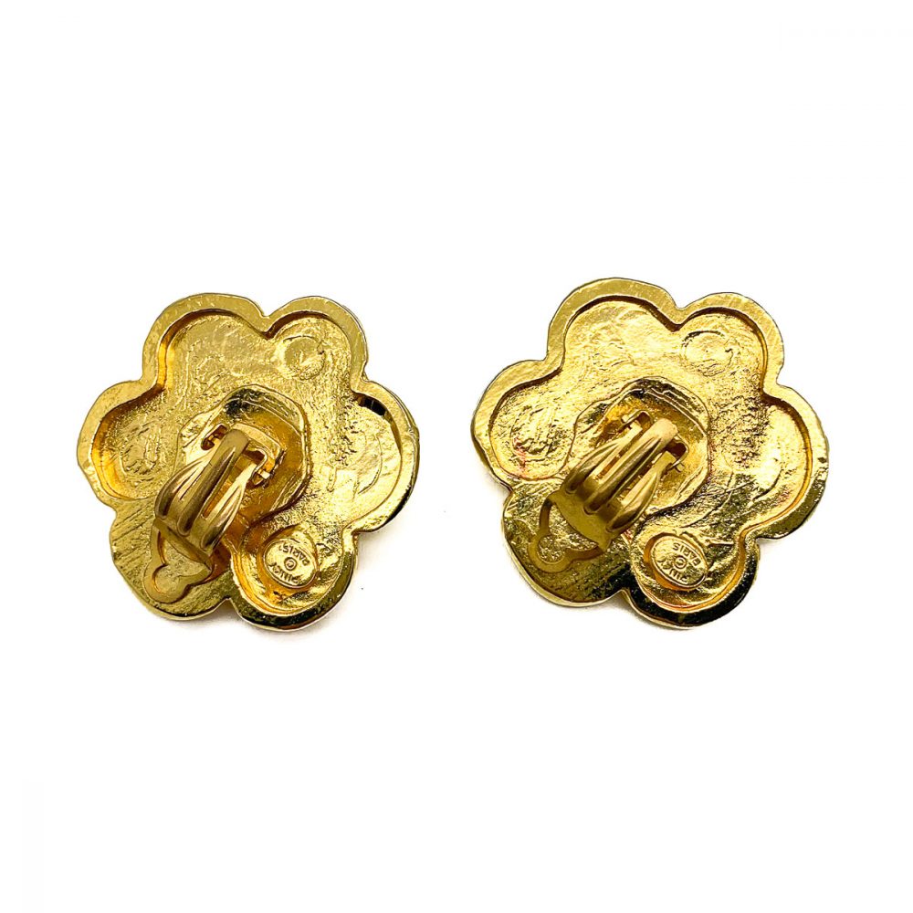 Vintage Pinky Paris Flower Earrings