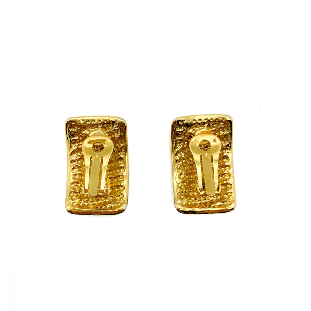 Vintage Gold Ribbed Earrings
