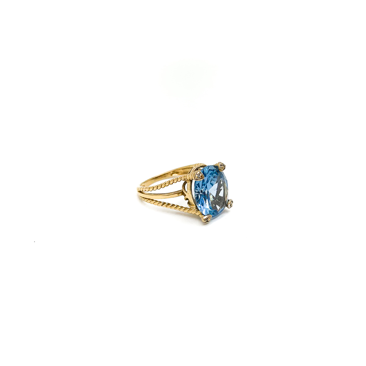 Jennifer Gibson Vintage Jewellery 646 Vintage 9ct Blue Paste Ring (3) Vintage 9ct Gold Blue Paste Ring