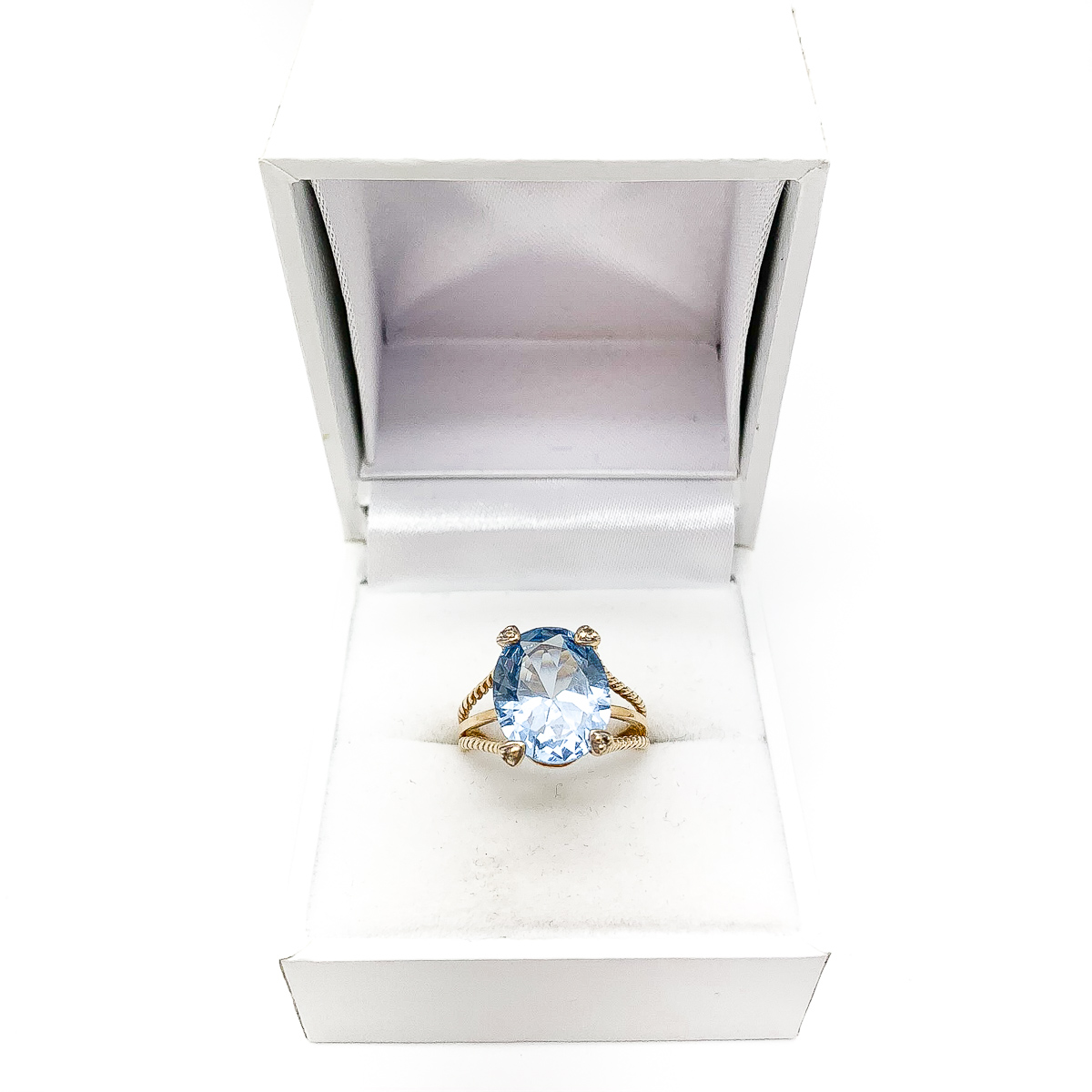 Jennifer Gibson Vintage Jewellery 646 Vintage 9ct Blue Paste Ring (6) Vintage 9ct Gold Blue Paste Ring
