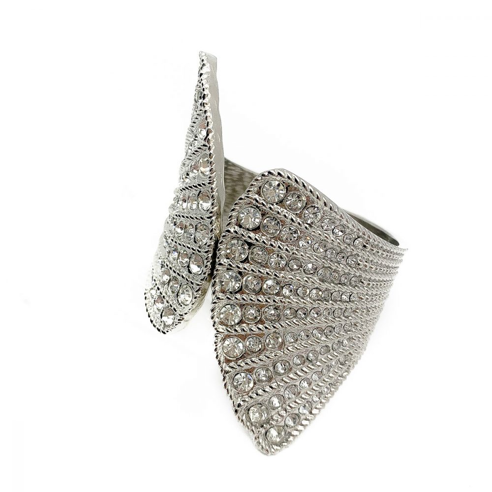 Vintage Rhinestone Clam Cuff