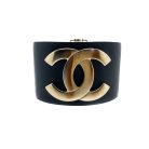 P Pre Loved Chanel Leather Logo Cuff