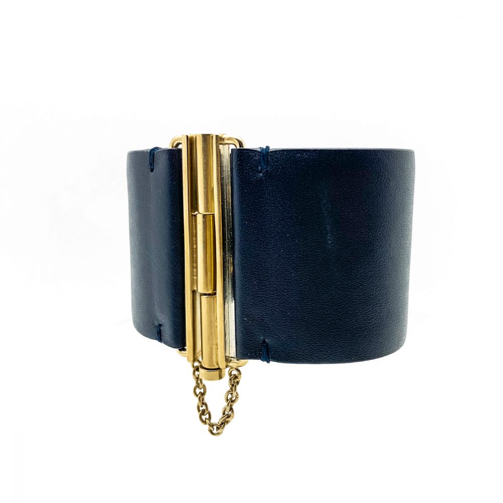 Pre Loved Chanel Leather Logo Cuff