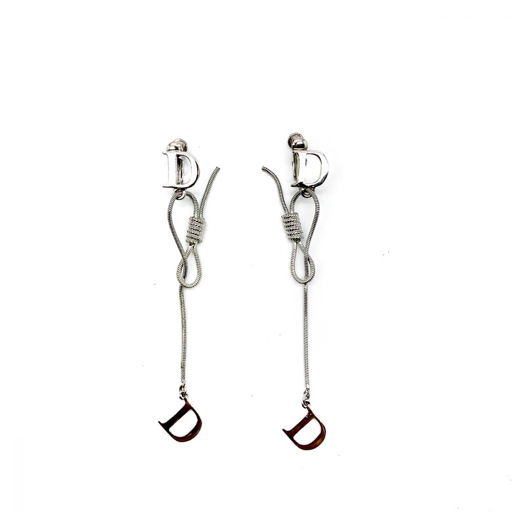 Vintage Dior Rope Logo Earrings