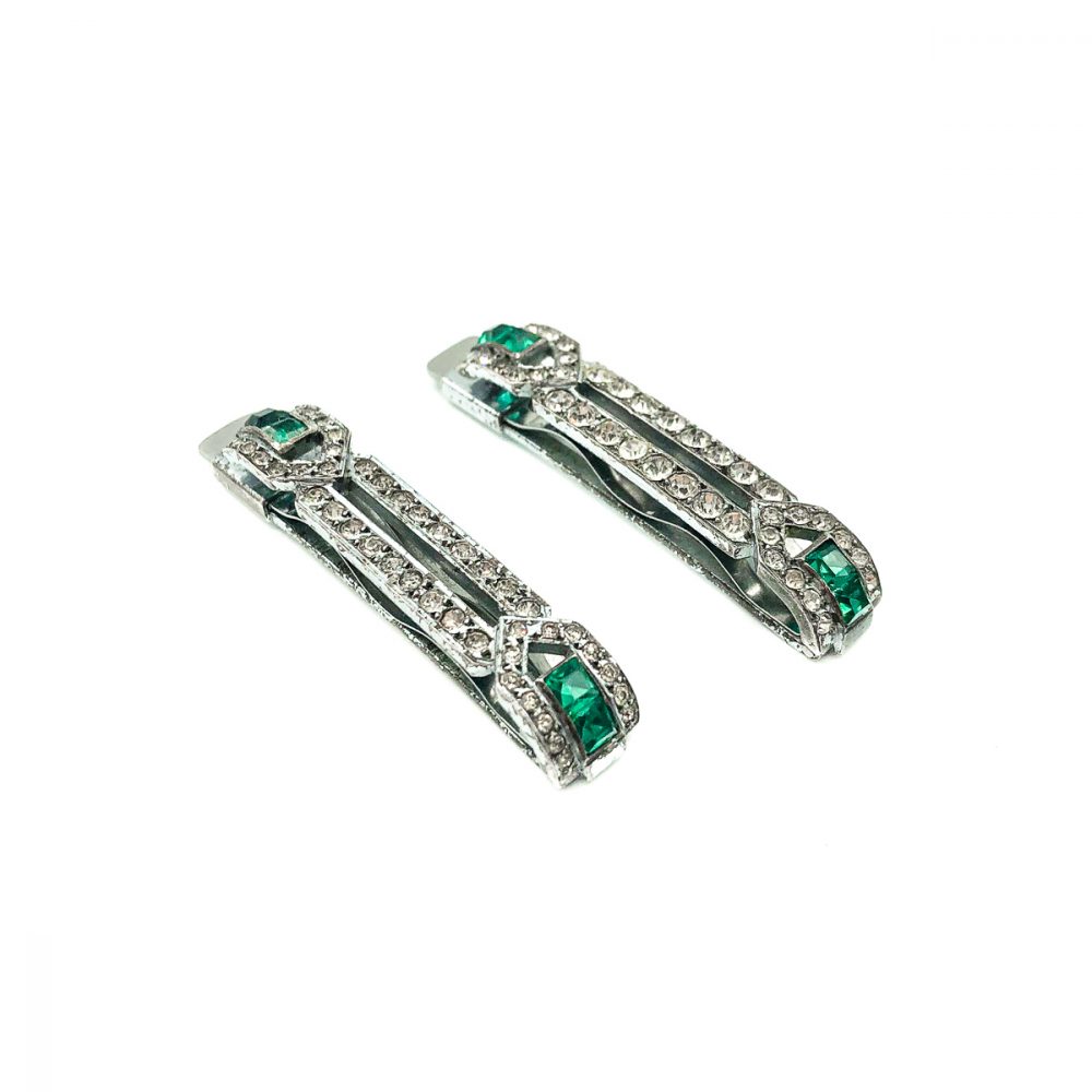 Vintage Art Deco Paste Hair slides