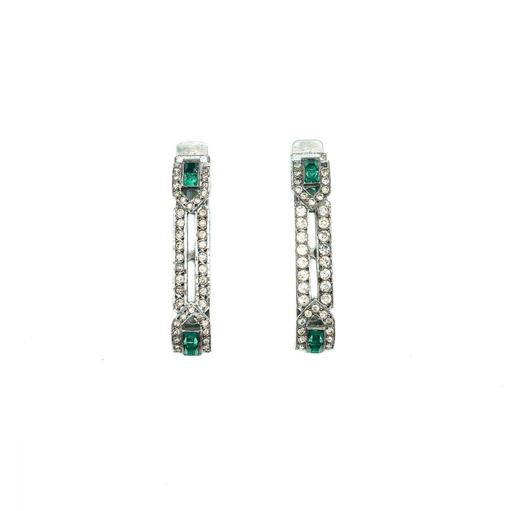 Vintage Art Deco Paste Hair slides