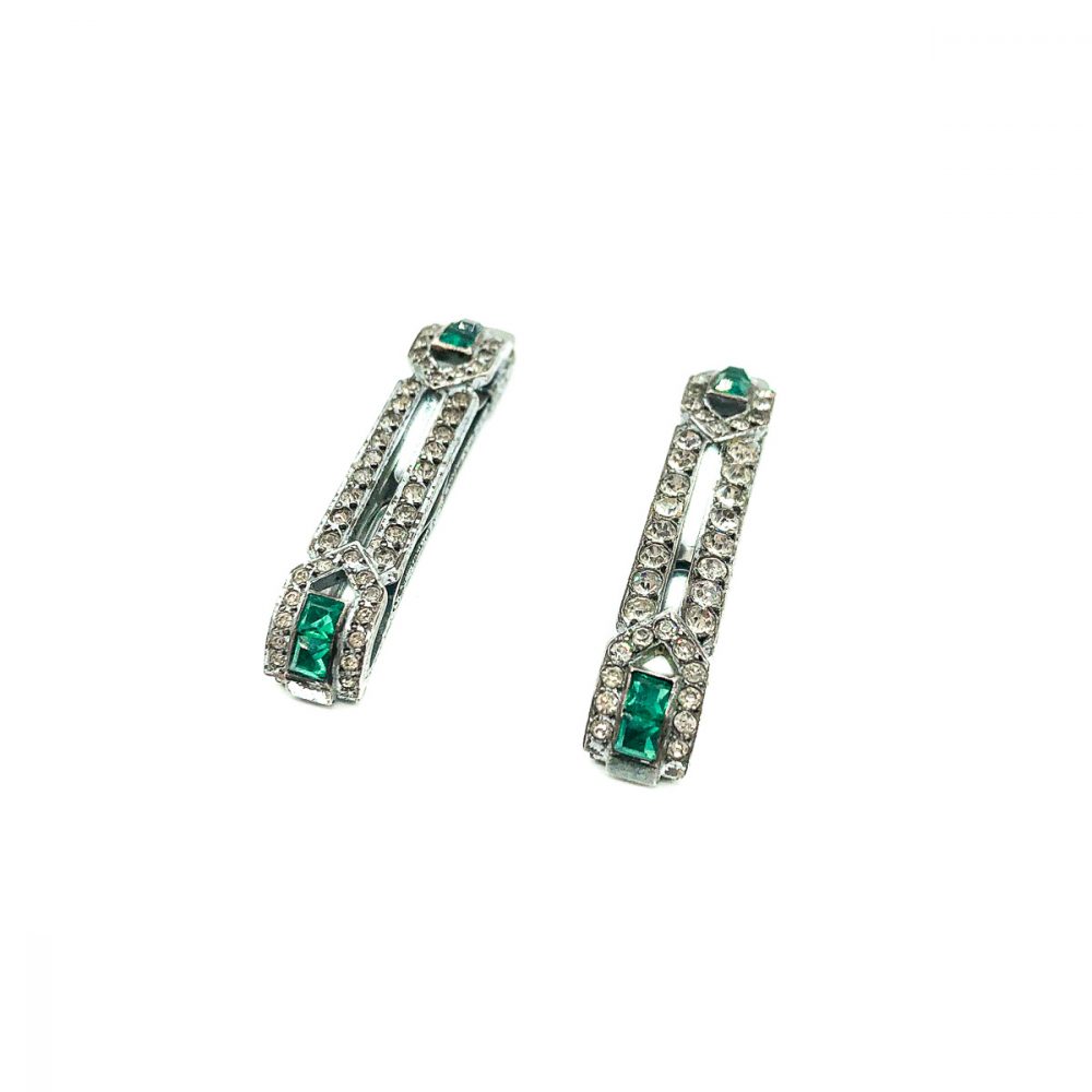 Vintage Art Deco Paste Hair slides