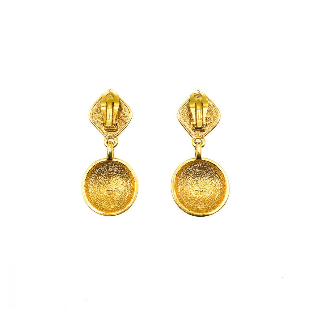 Vintage Chanel CC Logo Drop Earrings