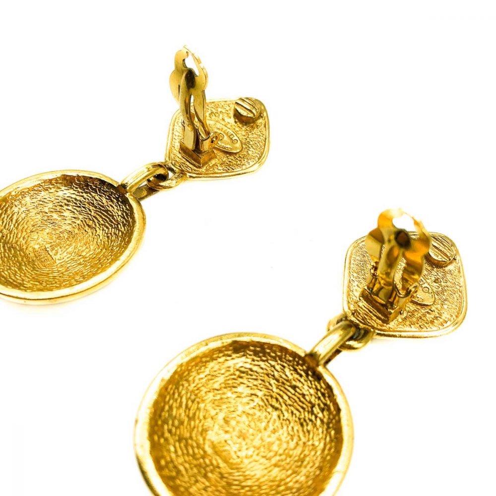 Vintage Chanel CC Logo Drop Earrings