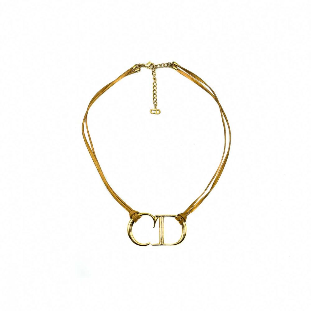 Vintage Dior CD Leather Necklace