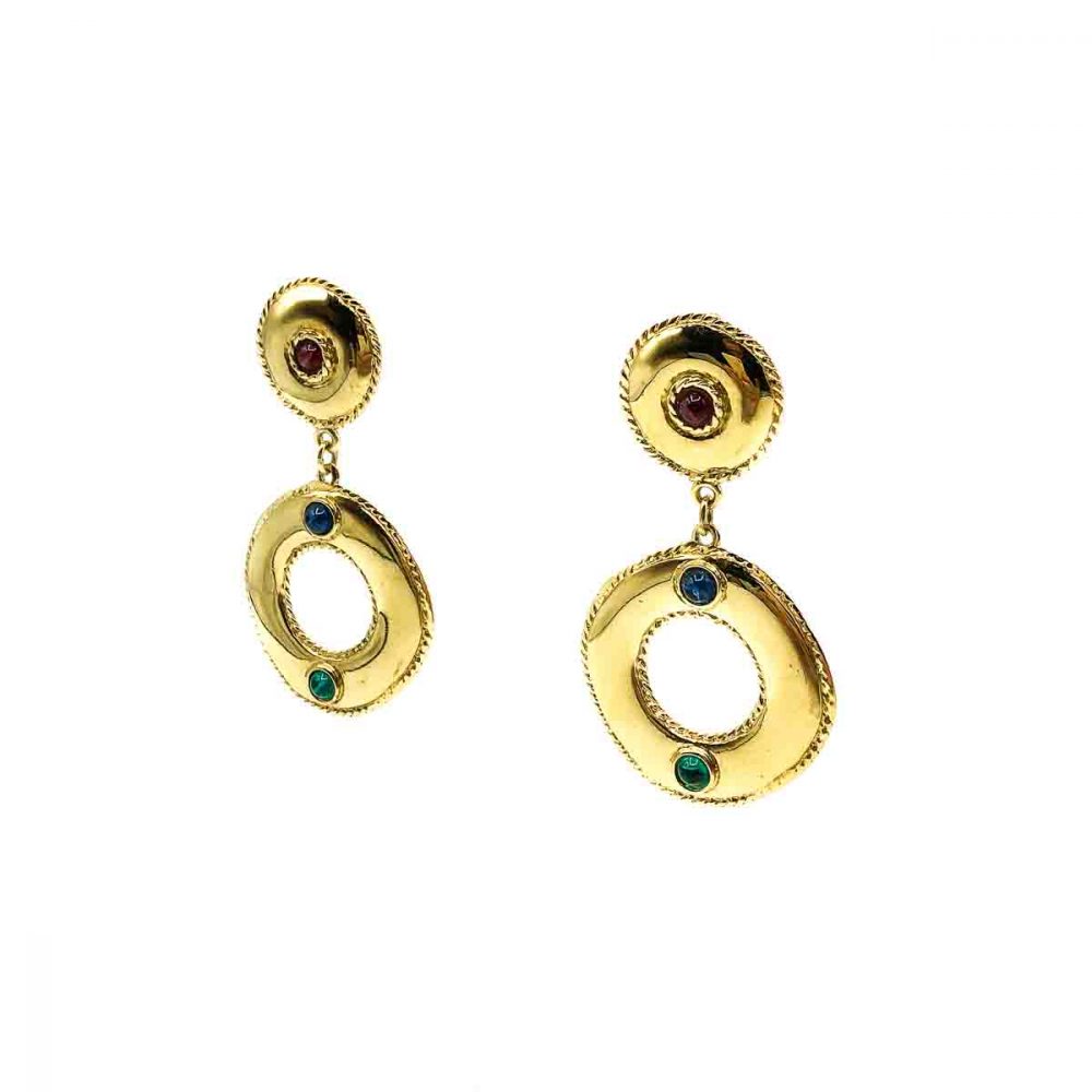 Vintage Givenchy Jewelled Hoop Earrings