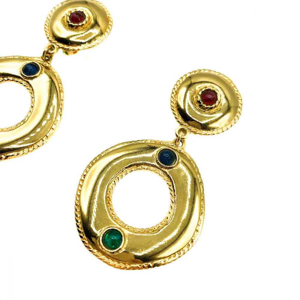 Vintage Givenchy Jewelled Hoop Earrings