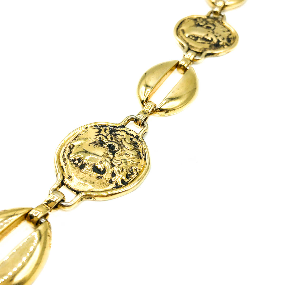 Jennifer Gibson Vintage Jewellery Vintage Gold Medallion Belt 674 (5) Vintage Gold Medallion Belt