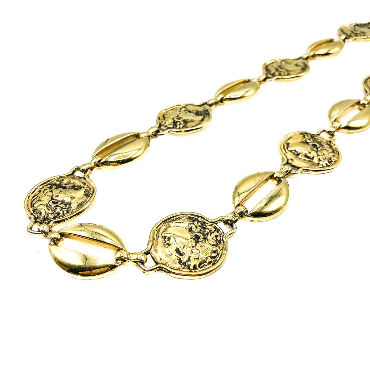 Jennifer Gibson Vintage Jewellery Vintage Gold Medallion Belt 674 (7) Vintage Gold Medallion Belt