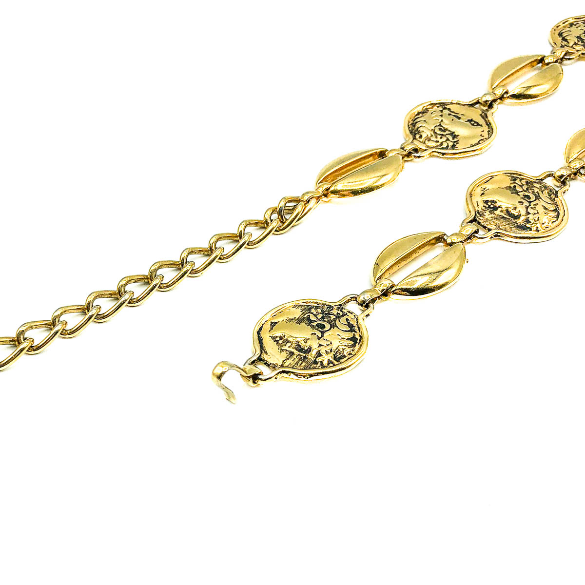 Jennifer Gibson Vintage Jewellery Vintage Gold Medallion Belt 674 (8) Vintage Gold Medallion Belt