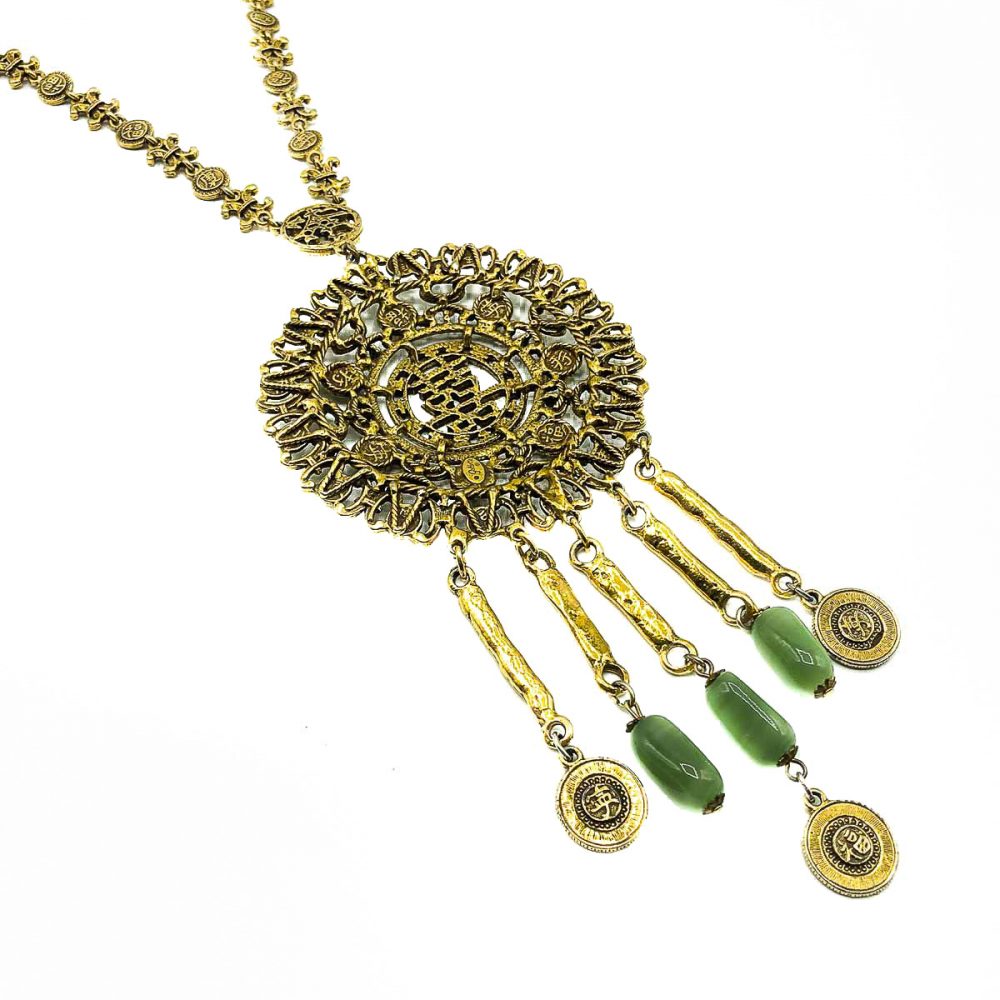 Vintage Goldette Chinese Medallion Necklace