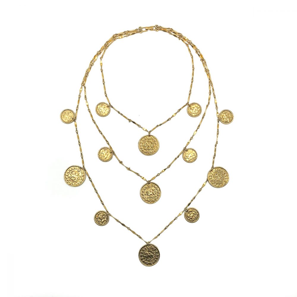Vintage Goldette Coin Bib Necklace