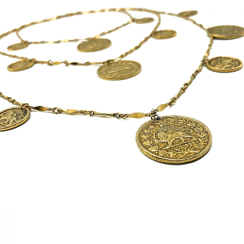 Vintage Goldette Coin Bib Necklace