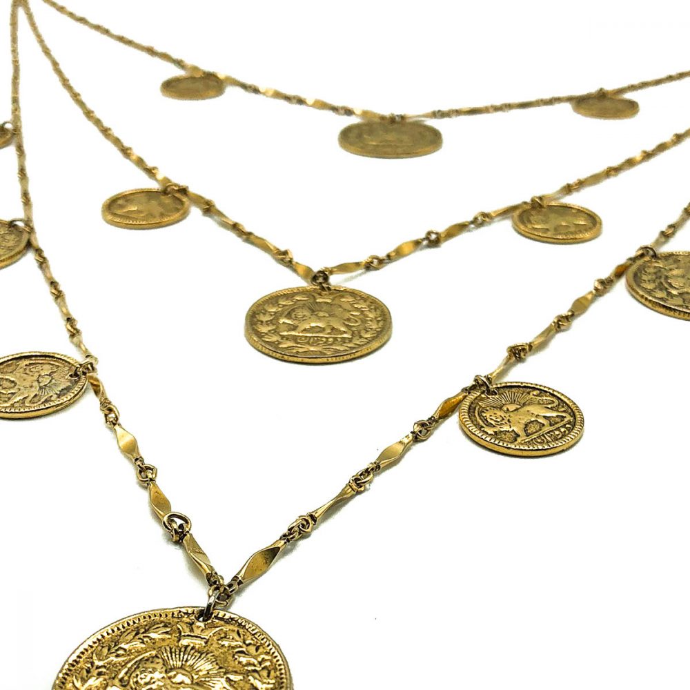 Vintage Goldette Coin Bib Necklace