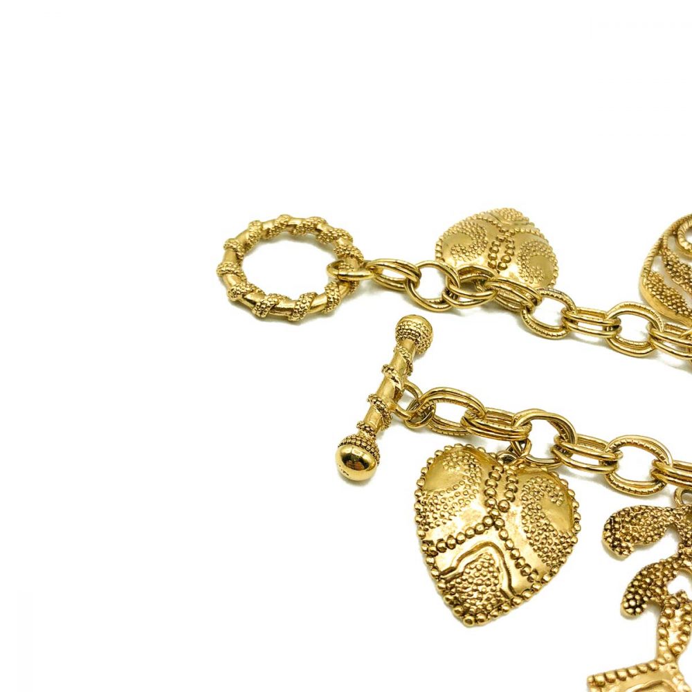 Vintage Heart Charm Bracelet