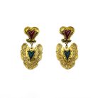 P Vintage Heart Drop Earrings