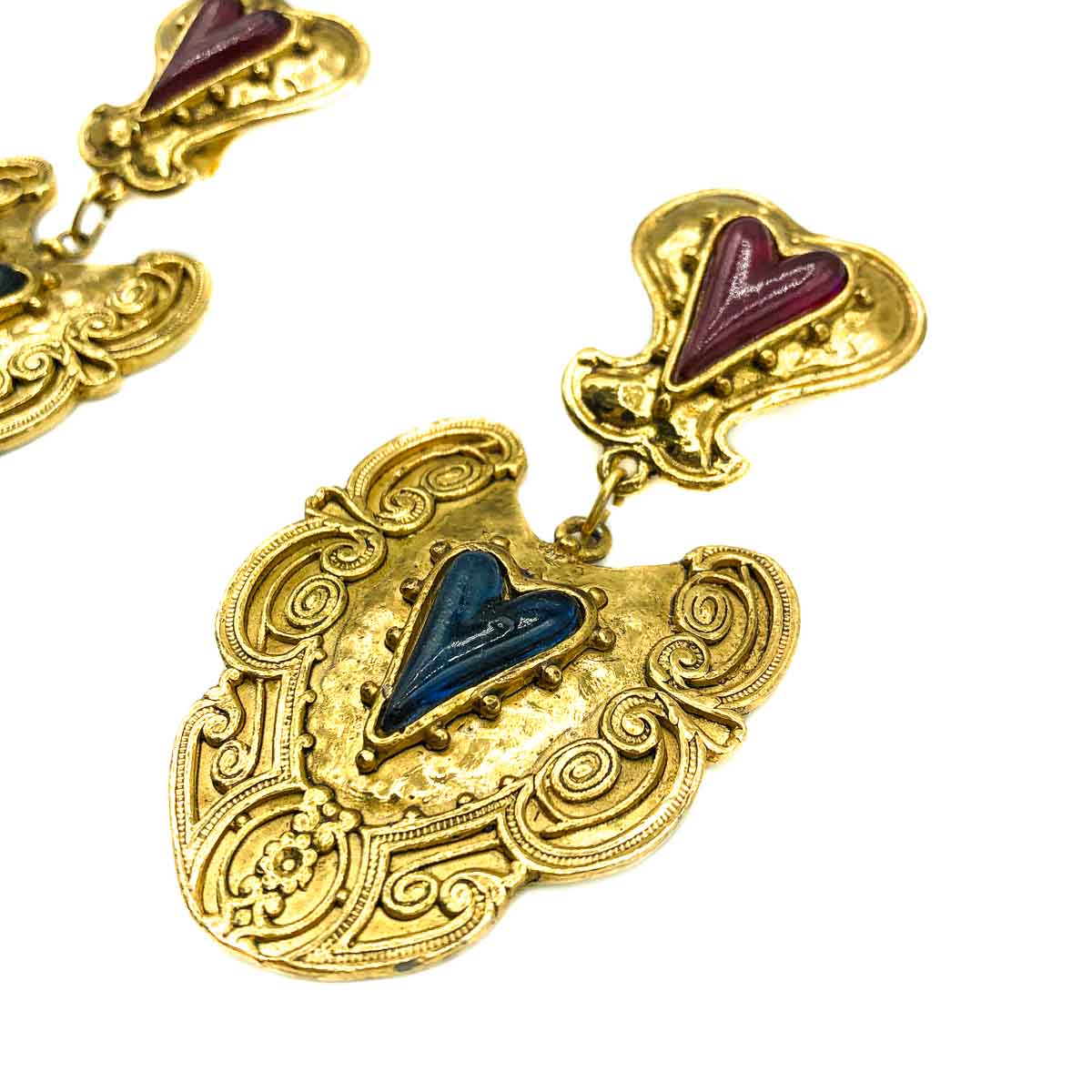 Jennifer Gibson Vintage Jewellery Vintage Heart Drop Earrings 661 (3) Vintage Heart Drop Earrings