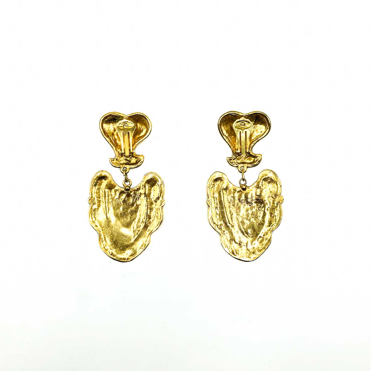Jennifer Gibson Vintage Jewellery Vintage Heart Drop Earrings 661 (4) Vintage Heart Drop Earrings