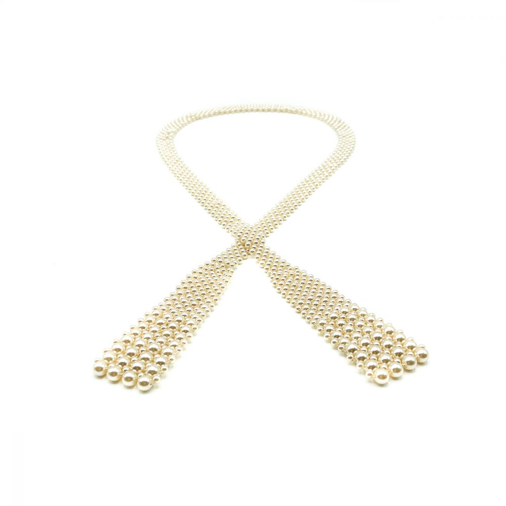 Vintage Pearl Lariat Necklace