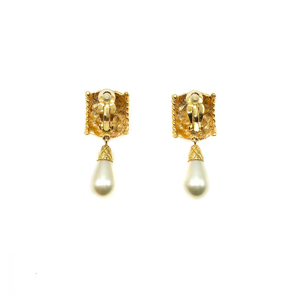 Vintage Pearl Matelasse Earrings