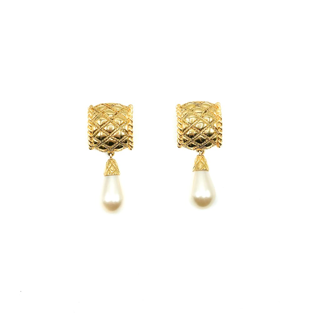 Vintage Pearl Matelasse Earrings