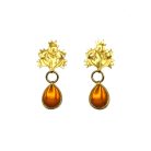 1 Vintage Amber Leaf Earrings
