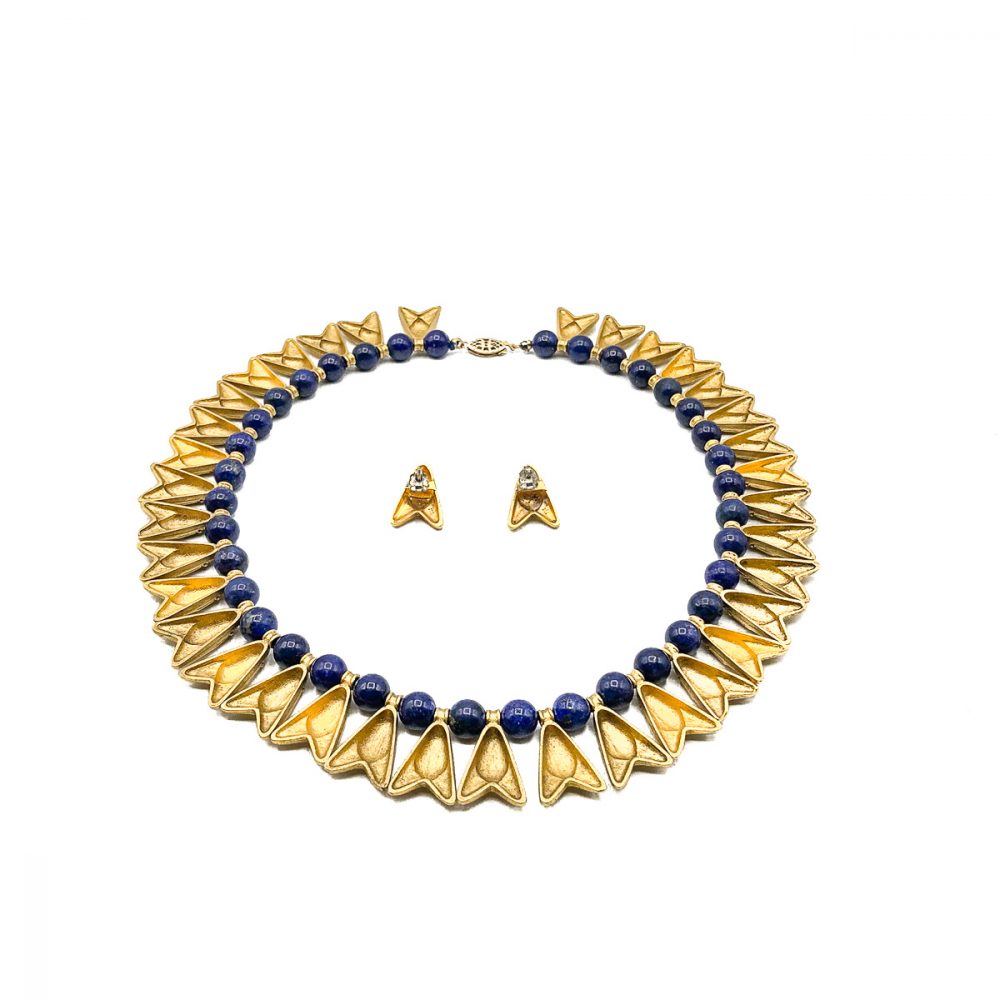 Vintage Egyptian Revival Lapis Collar