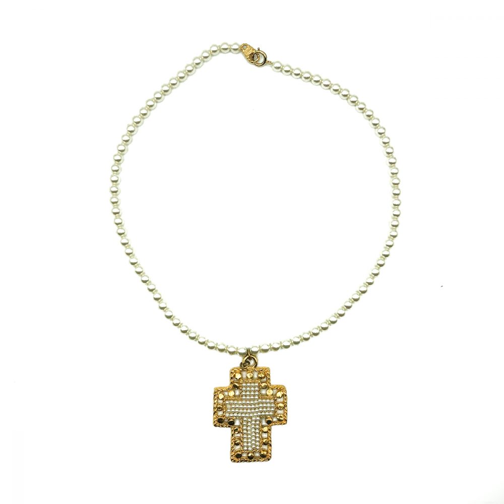 Vintage Jacky de G Paris Cross Necklace