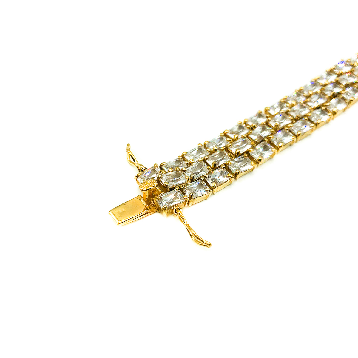 2 Silver Gilt Crystal Bracelet