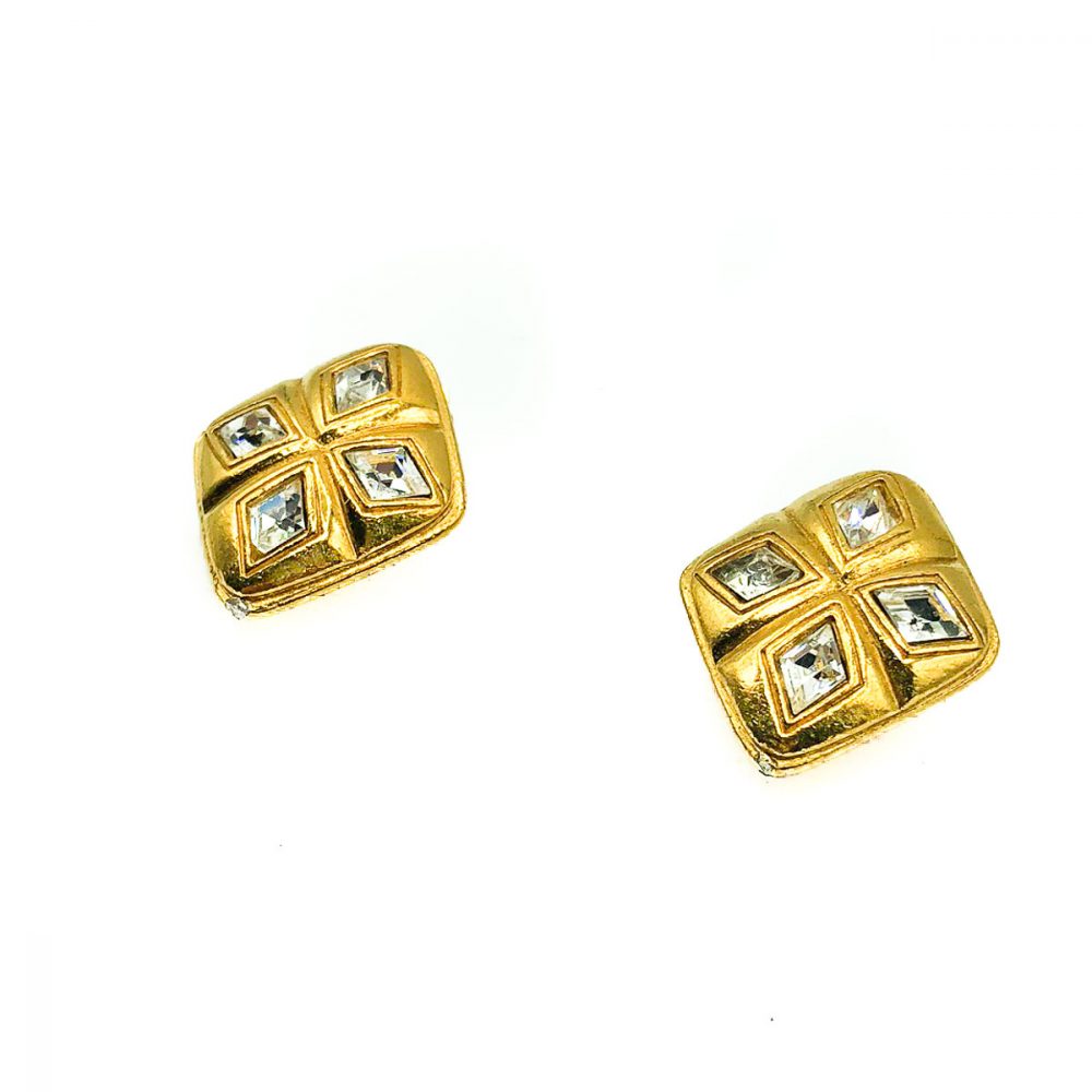 Vintage Chanel Diamond Earrings