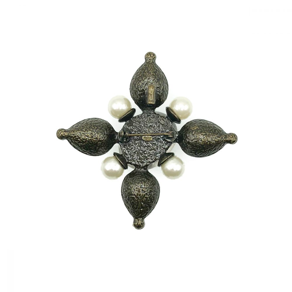 Vintage Chanel Pearl Crystal Brooch