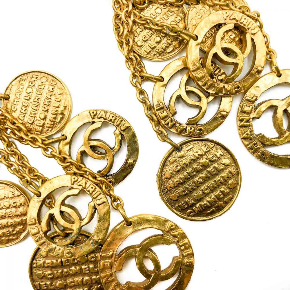 Vintage Chanel Tumbling Logo Earrings