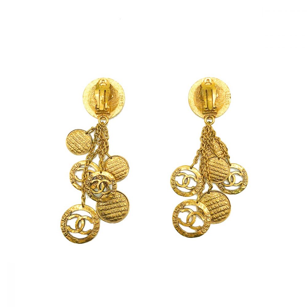 Vintage Chanel Tumbling Logo Earrings