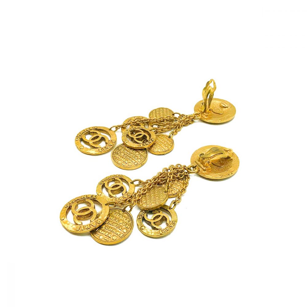 Vintage Chanel Tumbling Logo Earrings