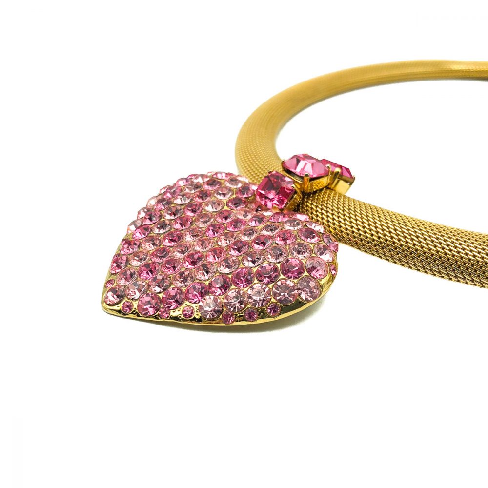 Vintage Crystal Heart Necklace