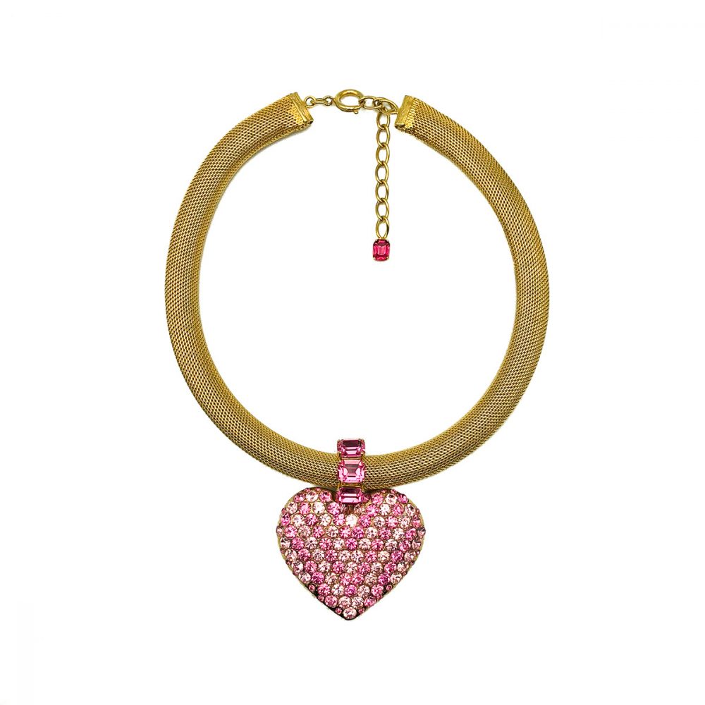 Vintage Crystal Heart Necklace